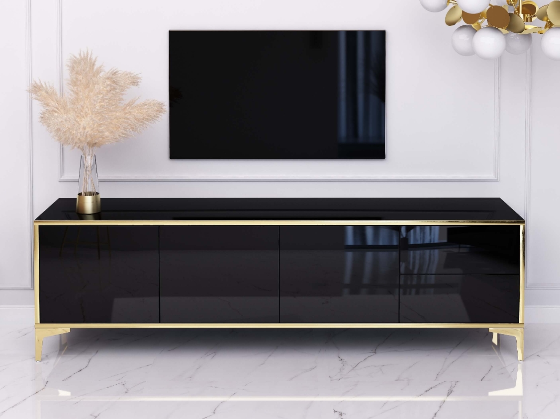 Mueble TV Monako 180cm - Dorado, Negro